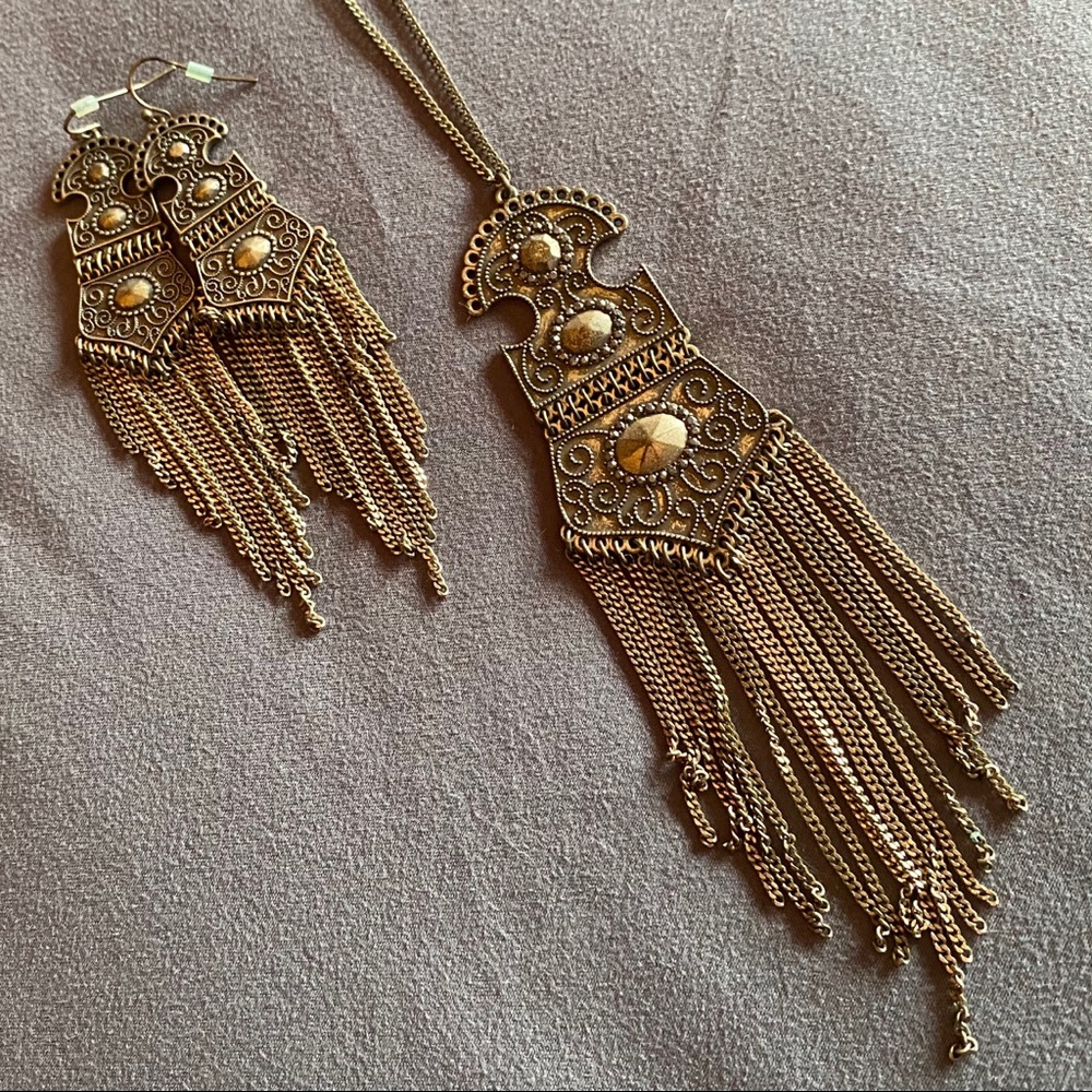 Chandelier Artisan Necklace & Earring Set